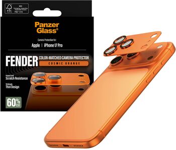 PanzerGlass iPhone 17 Pro FENDER linsuvörn - Appelsínugul