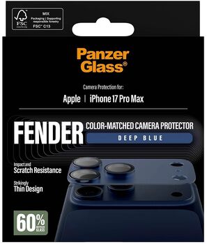 PanzerGlass iPhone 17 Pro Max FENDER linsuvörn - Dökkblá