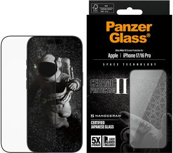 PanzerGlass iPhone 17/16 Pro Ceramic öryggisgler með EasyAligner