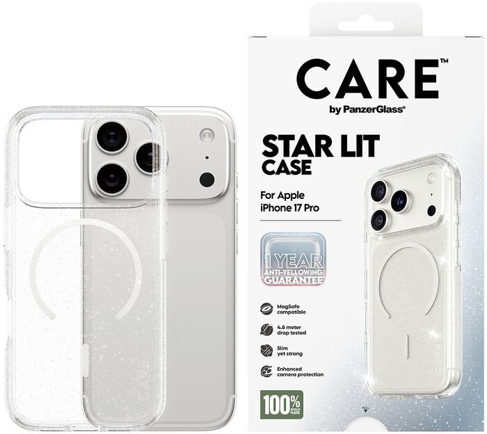 CARE iPhone 17 Pro Star Lit MagSafe símahulstur - Glært