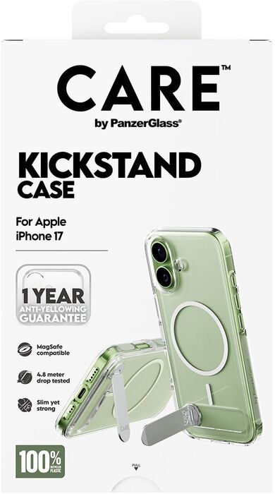 CARE iPhone 17 Kickstand MagSafe símahulstur - Glært