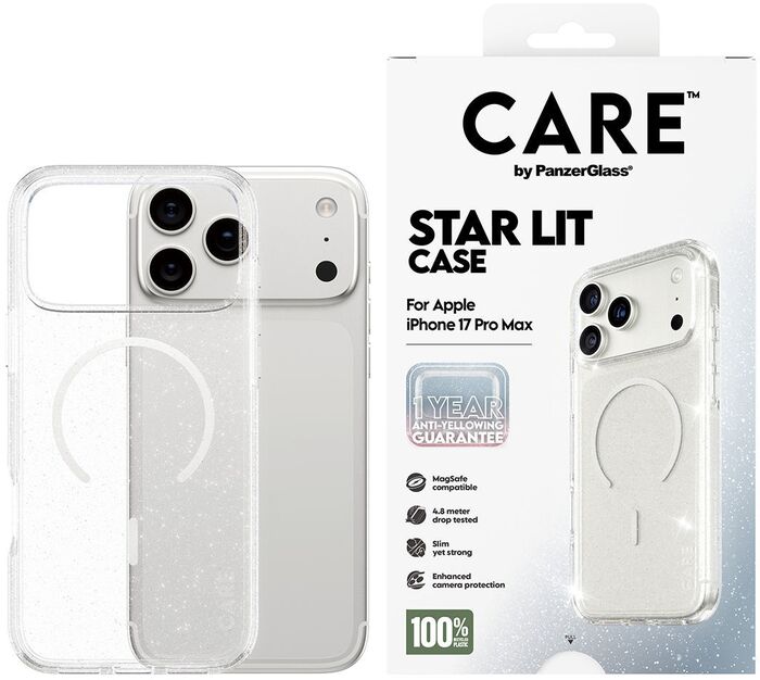CARE iPhone 17 Pro Max Star Lit MagSafe símahulstur - Glært