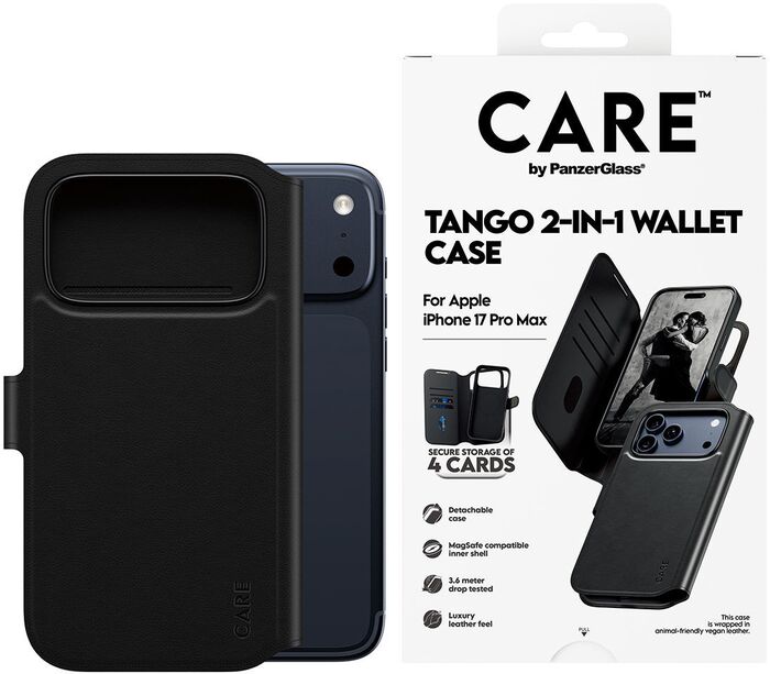 CARE iPhone 17 Pro Max Tango símaveski - Svart