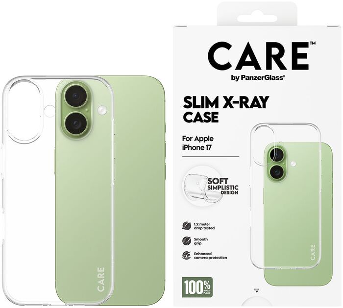 CARE iPhone 17 X-Ray símahulstur - Glært