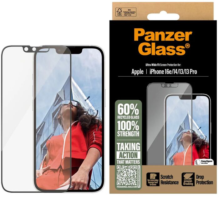 Product image not available for PanzerGlass iPhone 16e/14/13/13 Pro UWF öryggisgler