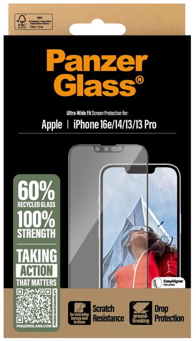 Product image not available for PanzerGlass iPhone 16e/14/13/13 Pro UWF öryggisgler