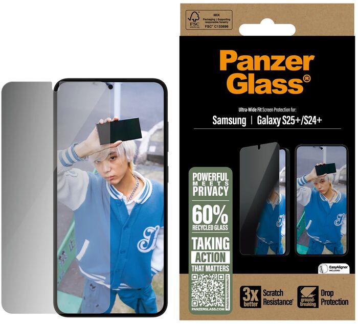 PanzerGlass Samsung S25+ öryggisgler með skjásíu