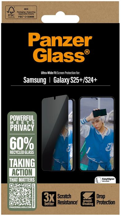 PanzerGlass Samsung S25+ öryggisgler með skjásíu