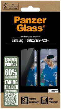 PanzerGlass Samsung S25+ öryggisgler með skjásíu
