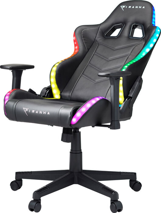 Piranha Attack RGB leikjastóll - Svartur