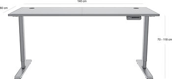 Piranha E-Base 140 skrifborð - Svart / Hvítt