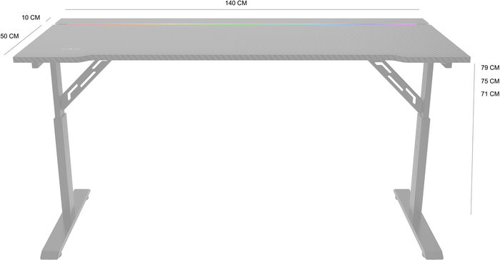 Piranha P-Base 140 RGB leikjaskrifborð