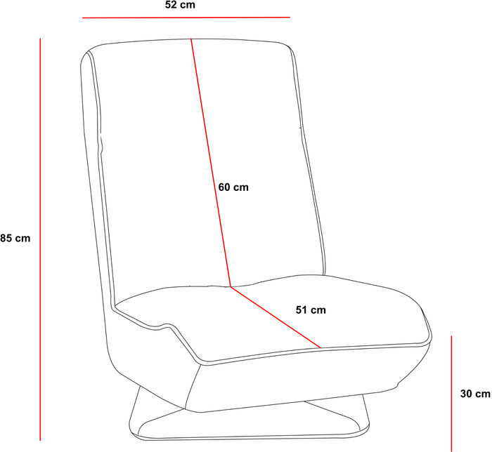 Piranha Chill Console stóll - Dökkgrá