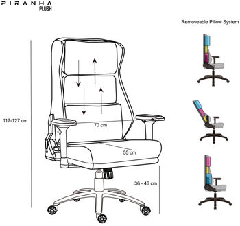 Piranha Plush leikjastóll - Svartur