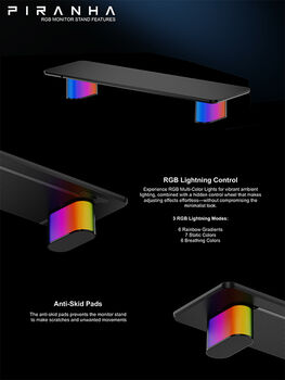 Piranha RGB skjástandur - Svartur