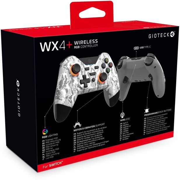 Gioteck WX-4+ þráðlaus RGB stýripinni - Ljós felulitur