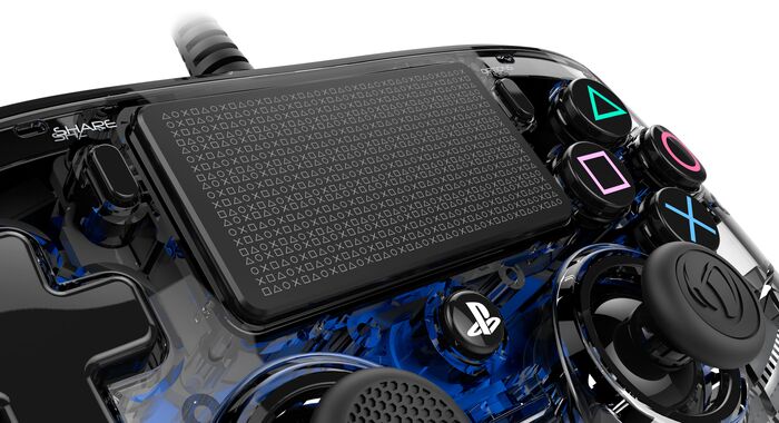 PS4: Nacon fjarstýring - Blá/Glær