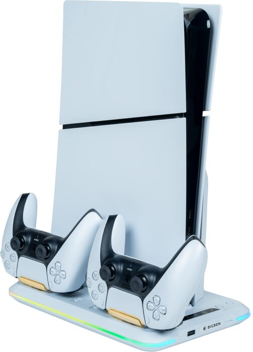 Lóðréttur standur og hleðslustöð fyrir PlayStation 5 Slim