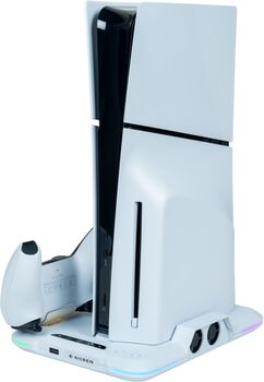 Lóðréttur standur og hleðslustöð fyrir PlayStation 5 Slim