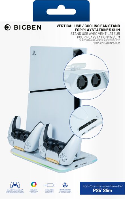 Lóðréttur standur og hleðslustöð fyrir PlayStation 5 Slim