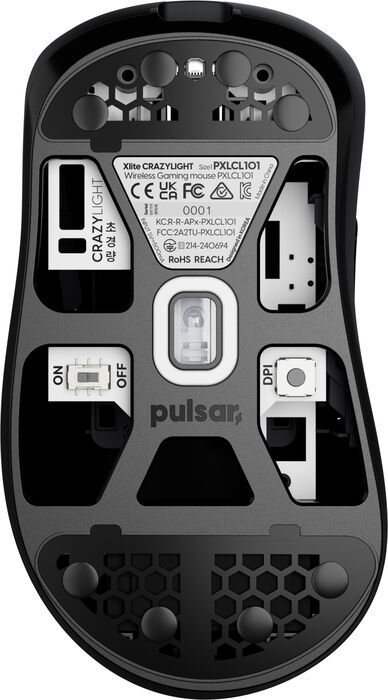 Pulsar Xlite Crazylight Mini þráðlaus mús - Svört