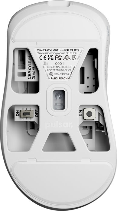 Pulsar Xlite Crazylight Mini þráðlaus mús - Hvít