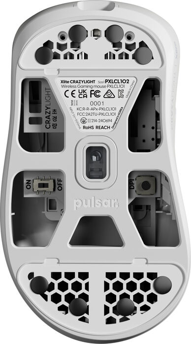 Pulsar Xlite Crazylight Mini þráðlaus mús - Hvít
