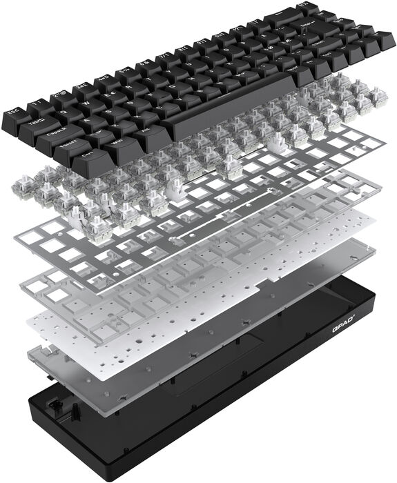 QPAD Flux 65 magnetic leikjalyklaborð - Svart