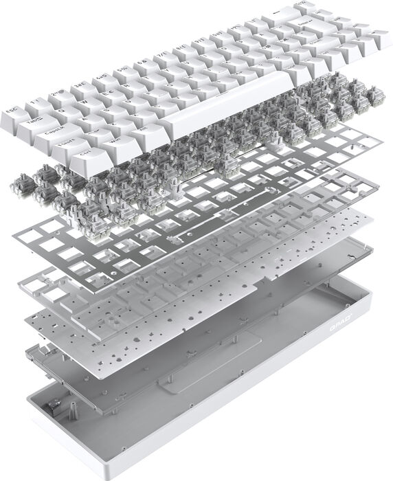 QPAD Flux 65 magnetic leikjalyklaborð - Hvítt