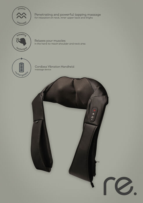 re. Axla- og hálsnuddtæki - Svart