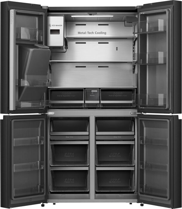 Hisense tvöfaldur snjallkæli- og frystiskápur RQ760N4IFE - Svartur