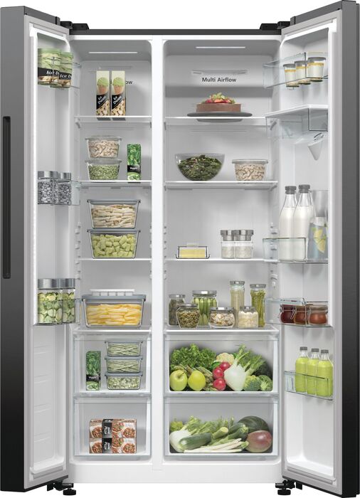 Hisense tvöfaldur kæli- og frystiskápur - Svartur RS711N4WFD 