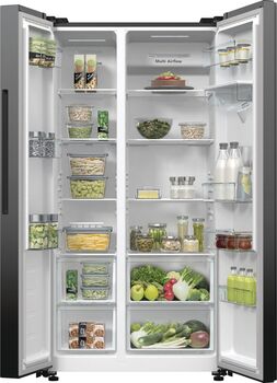 Hisense tvöfaldur kæli- og frystiskápur - Svartur RS711N4WFD 