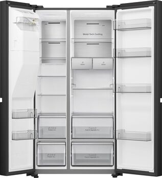 Hisense tvöfaldur kæli- og frystiskápur RS818N4IFE - Svartur