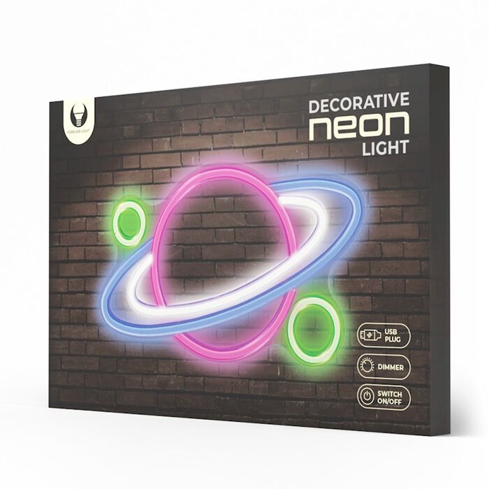 Neon LED ljós - Pláneta marglita