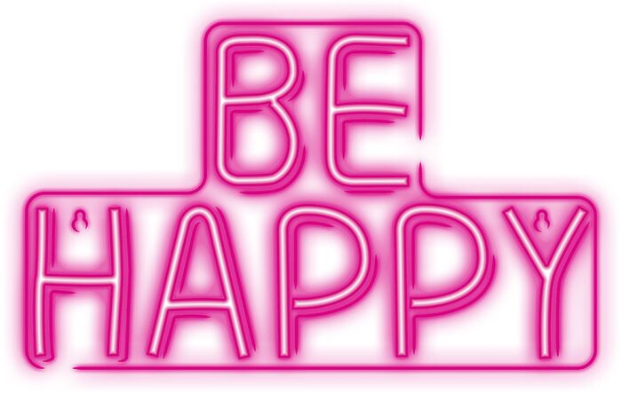 Neon LED ljós - Be Happy bleikt