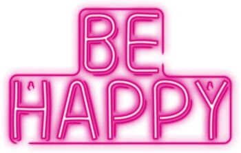 Neon LED ljós - Be Happy bleikt