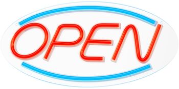 Neon LED ljós - Open rautt / blátt