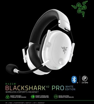 Razer Blackshark V2 Pro 2023 þráðlaus leikjaheyrnartól - Hvít 