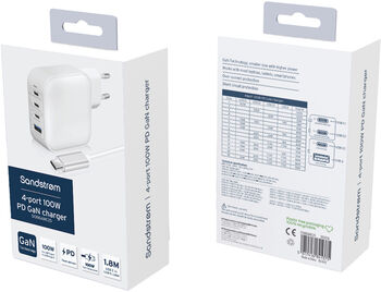 Sandstrøm 100 W 4x GaN hleðslutæki