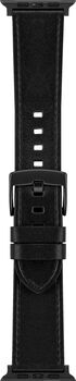 Sandstrøm leður ól fyrir Apple Watch 42/44/45 mm - Svört