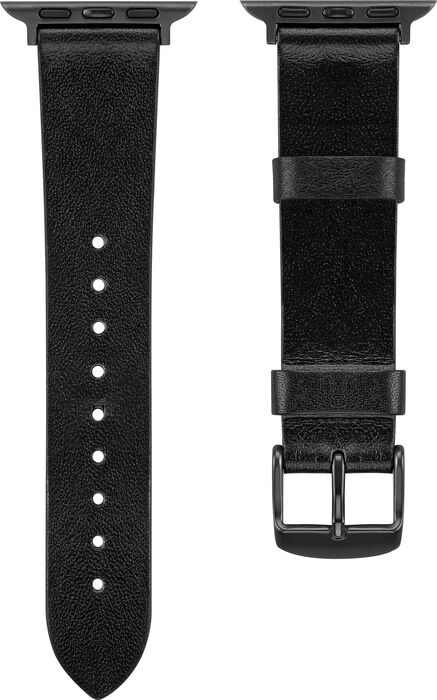 Sandstrøm leður ól fyrir Apple Watch 38/40/41 mm - Svört