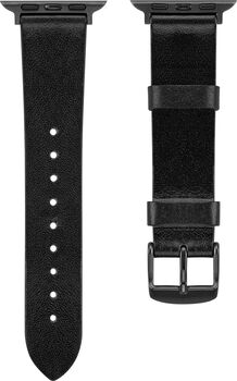 Sandstrøm leður ól fyrir Apple Watch 38/40/41 mm - Svört