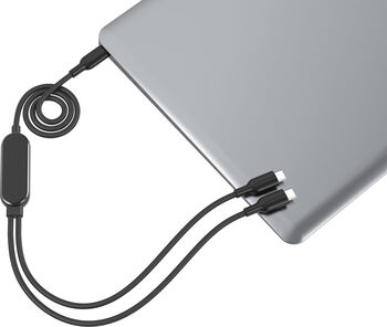 Sandstrøm 140W USB-C í 2x USB-C snúra - 2 metrar