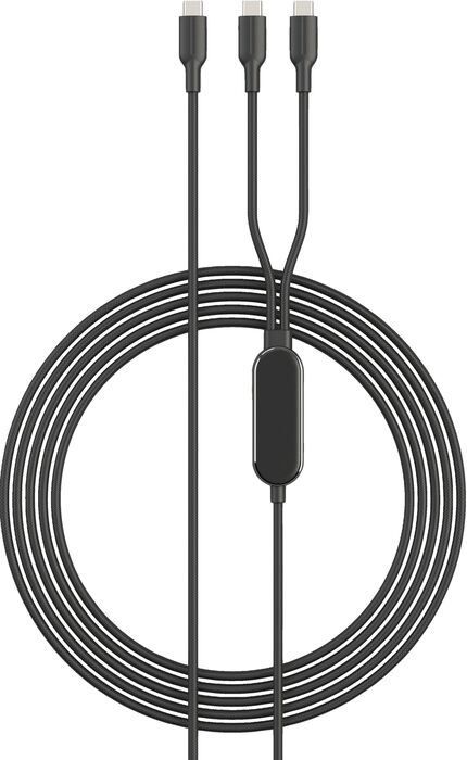 Sandstrøm 140W USB-C í 2x USB-C snúra - 2 metrar