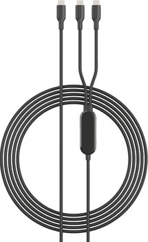 Sandstrøm 140W USB-C í 2x USB-C snúra - 2 metrar