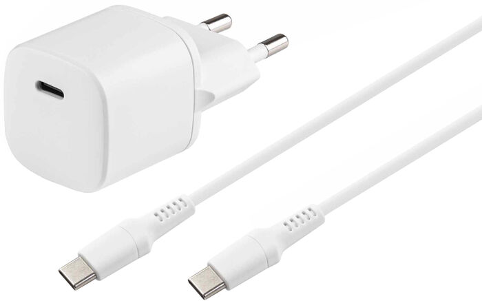 Sandstrøm 30 W USB-C hleðslutæki - Hvítt 
