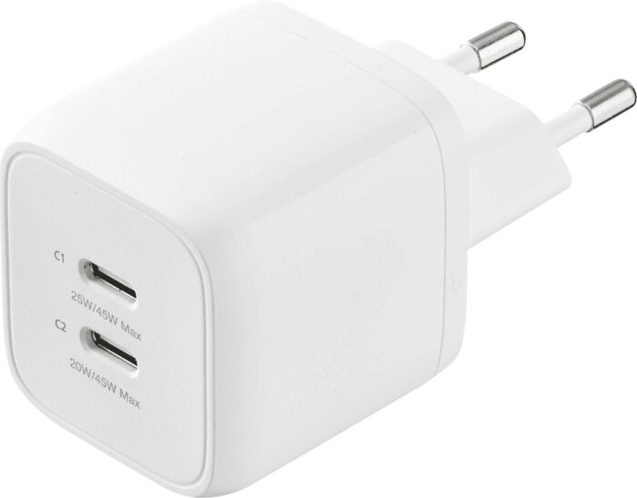 Sandstrøm 45W GaN PD 2xUSB-C hleðslutæki