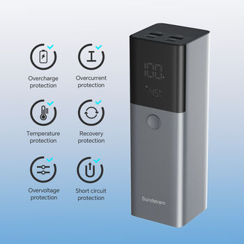Sandstrøm 25.000 mAh ferðahleðsla fyrir fartölvur