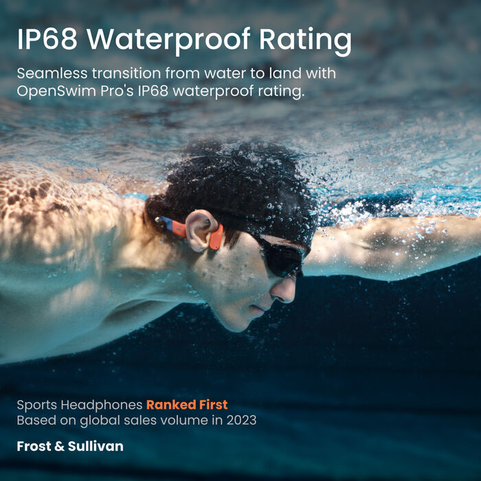Shokz Openswim Pro þráðlaus heyrantól - Rauð